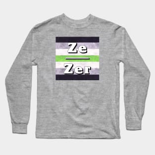 Ze-Zir Pronouns: Agender Long Sleeve T-Shirt